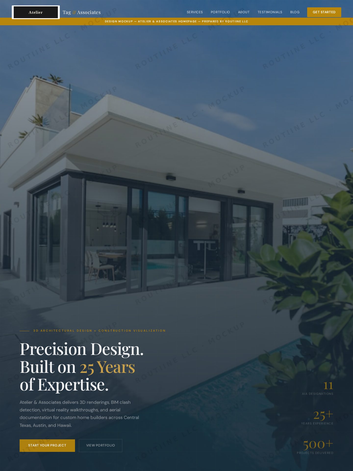 Atelier Architects — homepage layout