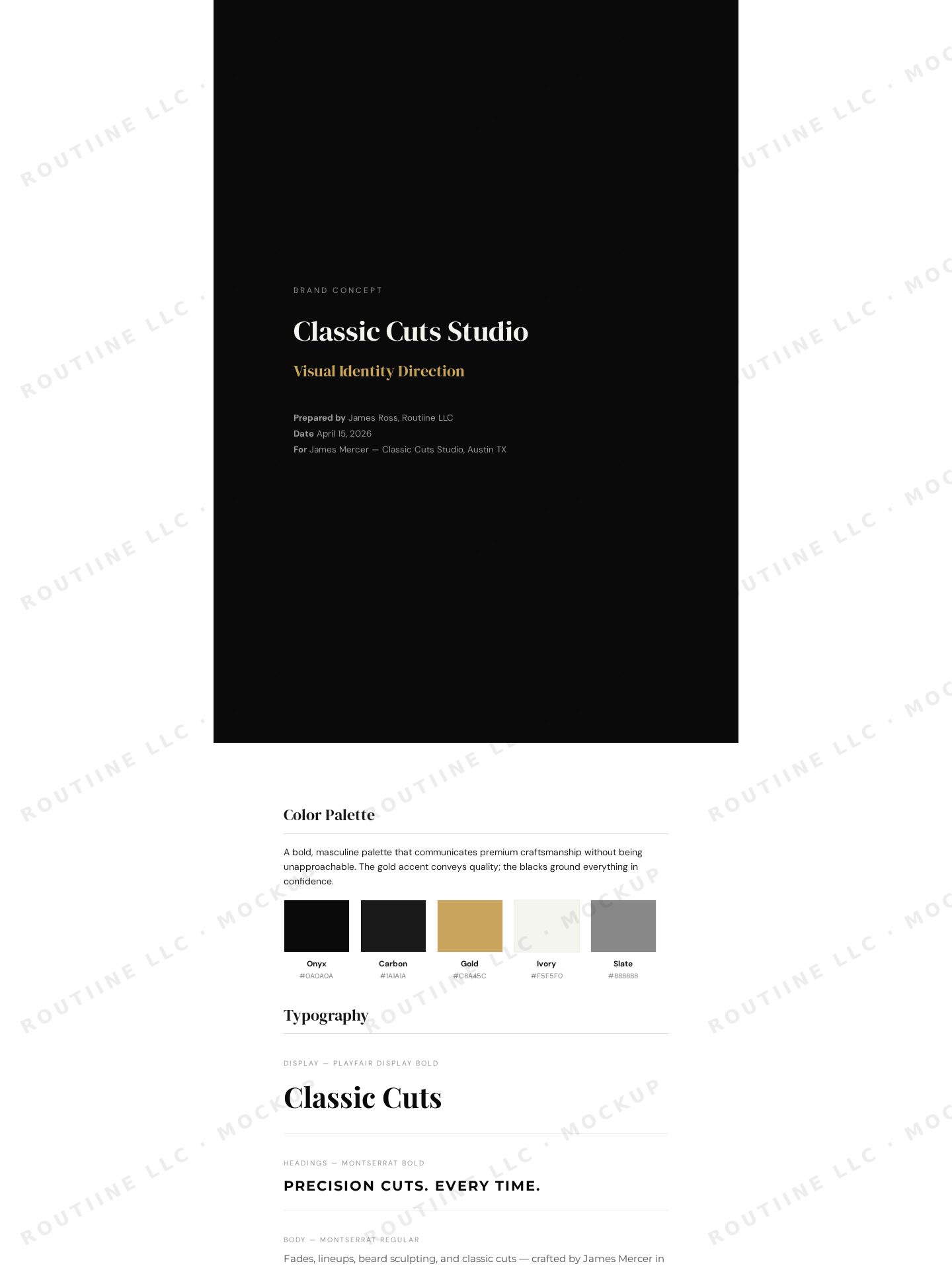 Classic Cuts Studio — brand concept