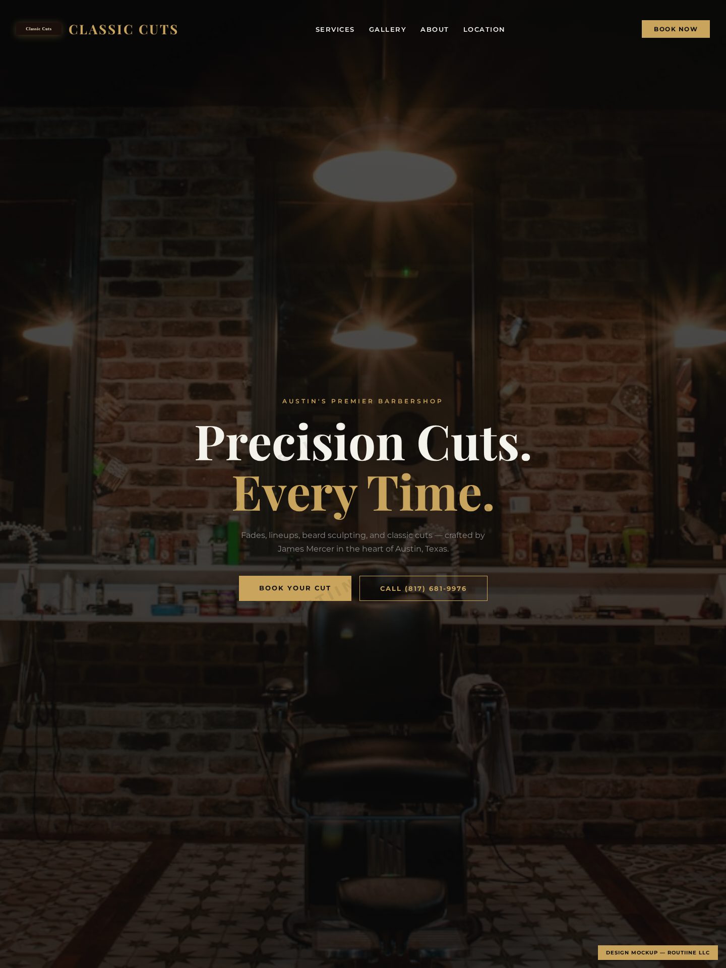 Classic Cuts Studio — homepage layout